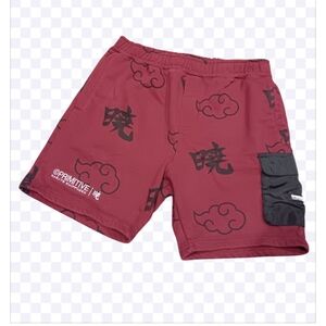 Primitive Naruto Burgundy Graphic Athletic Shorts